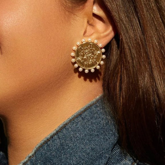 Chic Coin Stud Earrings