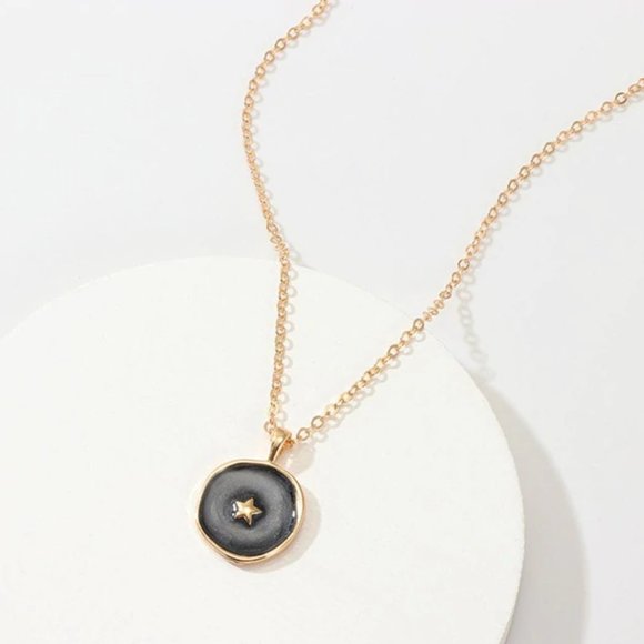 Cosmic Coin Star Pendant Necklace