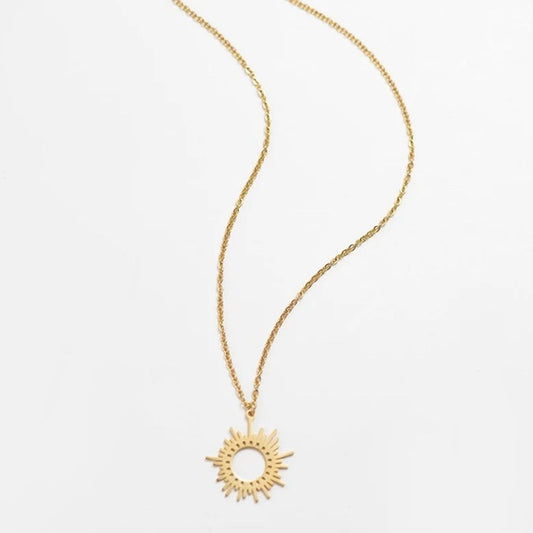 Gold-plated Sunshine Pendant Necklace