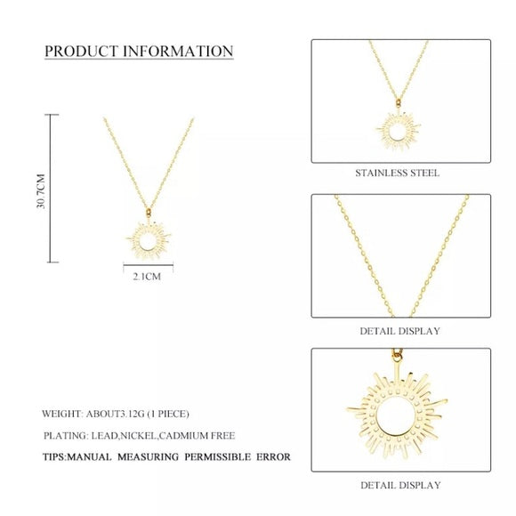 Gold-plated Sunshine Pendant Necklace