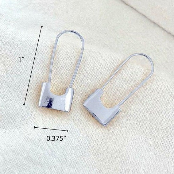 Safety Pin Style Lock Earrings