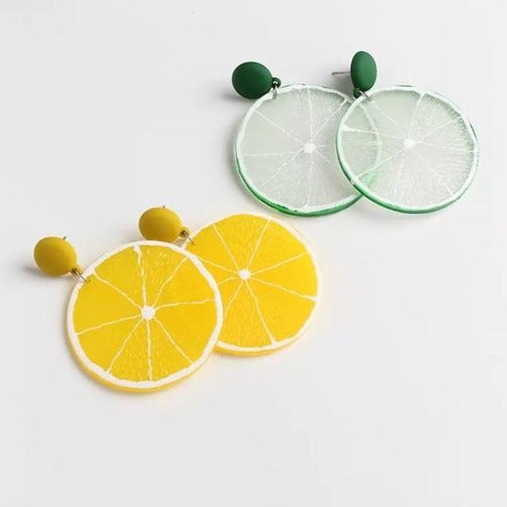 Lemon Shape Modern Drop Earrings